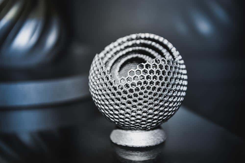A metal 3D printed sphere