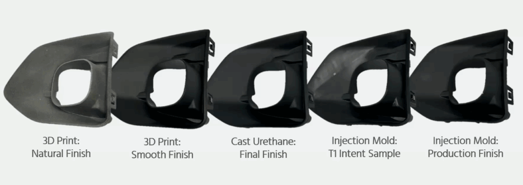 Consistent product quality across different manufacturing methods for an automotive part
