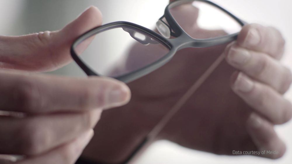 HP 5200 PA12 printed eye glasses